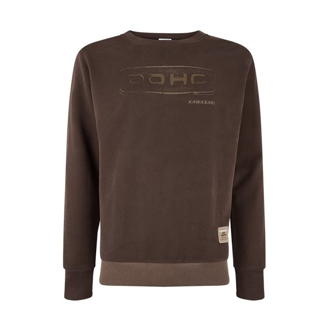 Sweat-Shirt marron homme Kawasaki DOHC (S à 3XL) | Moto Shop 35 Sweat-Shirt marron homme Kawasaki DOHC (S à 3XL) | Moto Shop 35
