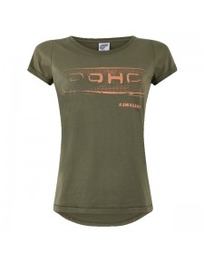 T-Shirt femme Kawasaki DOHC kaki (XS à 2XL) | Moto Shop 35