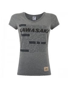 T-Shirt gris chiné femme Kawasaki (XS à 2XL) | Moto Shop 35