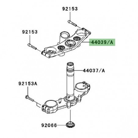 Té de fourche supérieur Kawasaki Z750 (2007-2012) | Réf. 44039005711E