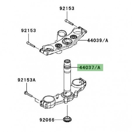 Té de fourche inférieur Kawasaki Z750 (2007-2012) | Moto Shop 35