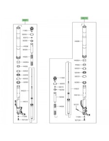 Bras de fourche gauche ou droit Kawasaki Z900RS (2018-2021) | Réf. 44071129059P - 44071129159P