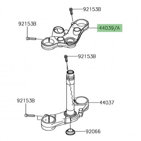 Té de fourche supérieur Kawasaki Z900RS (2018-2021) | Réf. 44039018218R