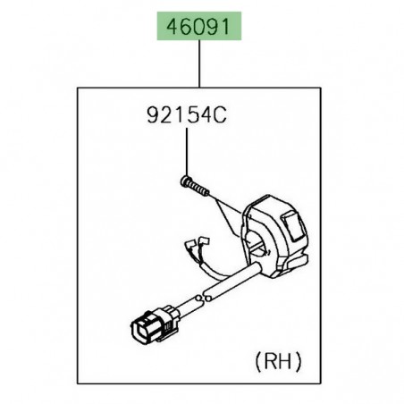 Commodo droit Kawasaki Z900RS (2018-2021) | Réf. 460910423 - 460910507