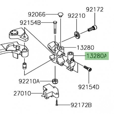 Support rétroviseur gauche Kawasaki Z900RS (2018-2024) | Réf. 132800772
