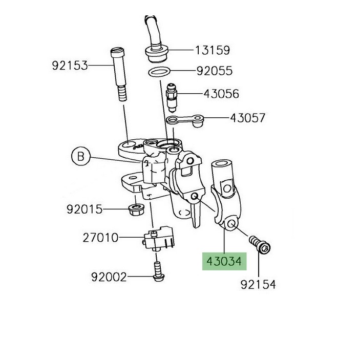 Support rétroviseur droit Kawasaki Z900RS (2018-2024) | Réf. 430340057