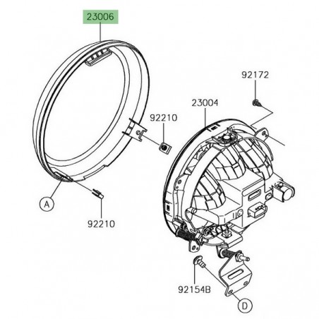 Cerclage optique avant Kawasaki Z900RS (2018-2021) | Réf. 230060019