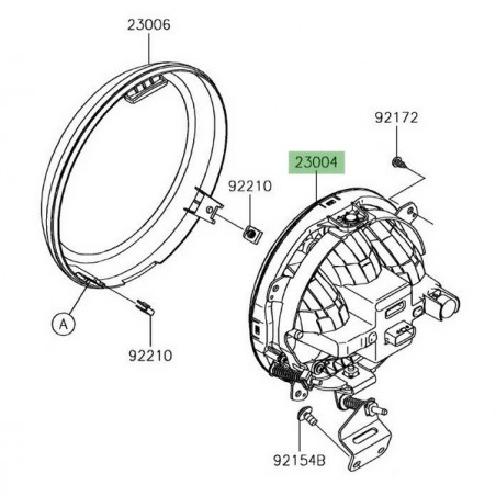 Optique avant à Leds Kawasaki Z900RS (2018-2021) | Réf. 230040373 - 230040406