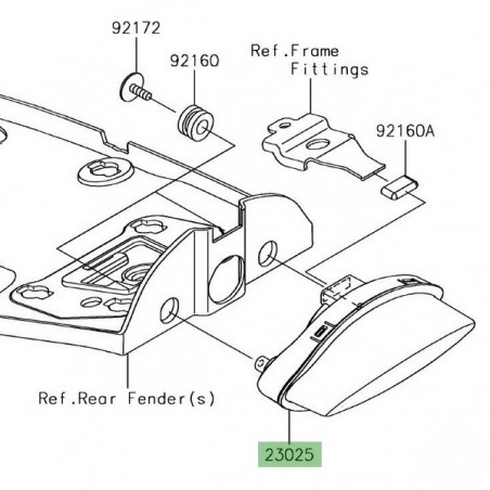 Feu arrière à Less Kawasaki Z900RS (2018-2021) | Moto Shop 35