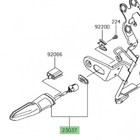 Clignotant avant gauche à Leds Kawasaki Z900RS (2018-2021) | Réf.230370436