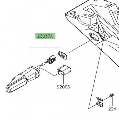 Clignotant arrière gauche à Leds Kawasaki Z900RS (2018-2021) | Réf. 230370437