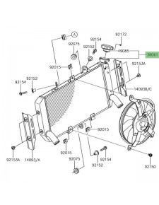 Radiateur d'origine Kawasaki Z900RS/Café (2018-2020) | Réf. 390610749