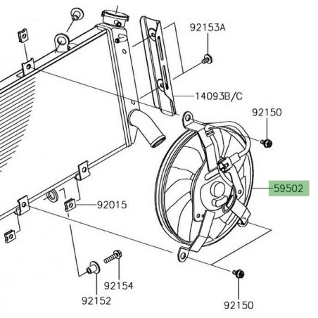 Ventilateur d'origine Kawasaki Z900RS (2018 et +) | Réf. 595020618