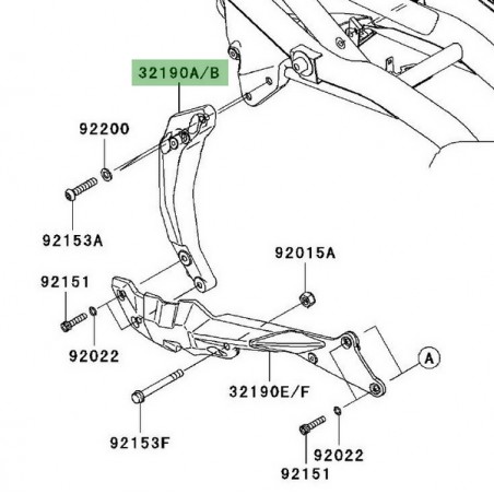 Support moteur avant gauche Kawasaki Z750 (2007-2012) | Moto Shop 35