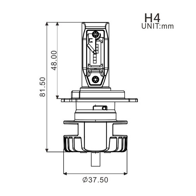 Ampoule H4 à Leds + Ballast (16W/2200 Lumens) | Moto Shop 35 Kawasaki