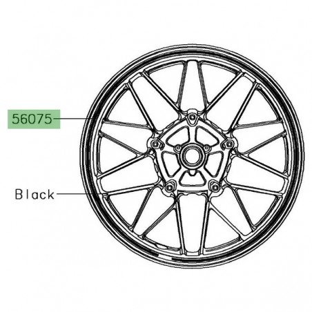 Liserés de jante Kawasaki Z900RS Kaki mat (2018 et +) | Réf. 560754202