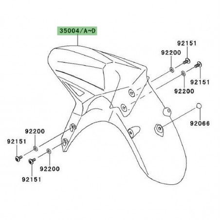 Garde-boue avant peint Kawasaki Versys 1000 (2012-2014) | Moto Shop 35