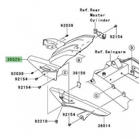 Garde-boue arrière Kawasaki Versys 1000 (2012-2018) | Réf. 350230336