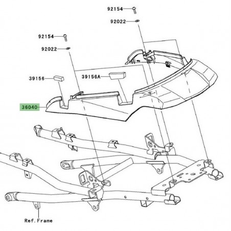 Coque arrière Kawasaki Versys 1000 (2012-2014) | Réf. 360400132