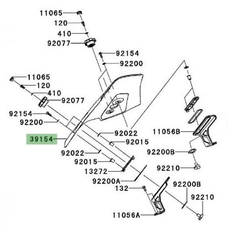 Bulle d'origine Kawasaki Versys 1000 (2012-2014) | Réf. 391540319