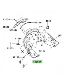 Entourage de compteur Kawasaki Versys 1000 (2012-2014) | Réf. 1409302466Z