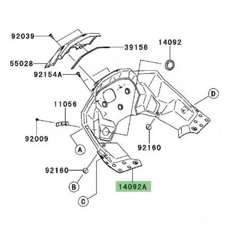 Entourage de compteur Kawasaki Versys 1000 (2012-2014) | Réf. 1409302466Z
