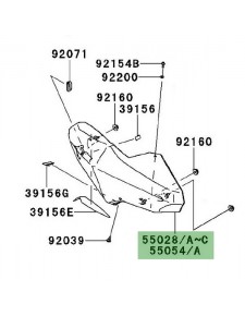 Flanc tête de fourche gauche peint Kawasaki Versys 1000 (2012-2014) | Moto Shop 35