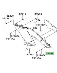 Habillage sous-réservoir gauche Kawasaki Versys 1000 (2012-2014) | Réf. 3600105706Z