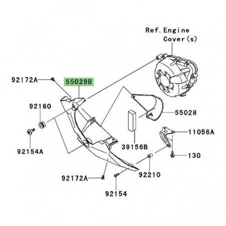 Sabot moteur gauche Kawasaki Versys 1000 (2012-2018) | Réf. 55028042318T