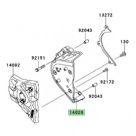 Carter pignon de sortie de boîte Kawasaki 140260093 | Moto Shop 35