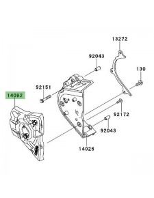 Couvre carter pignon de sortie de boîte Kawasaki 140920032 | Moto Shop 35