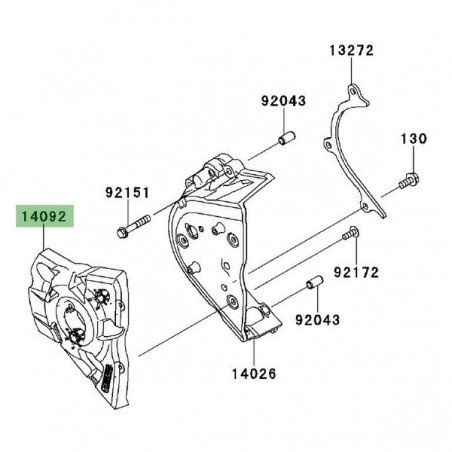 Couvre carter pignon de sortie de boîte Kawasaki 140920032 | Moto Shop 35