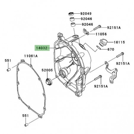 Carter d'embrayage Kawasaki Versys 1000 (2012-2021) | Réf. 140320590