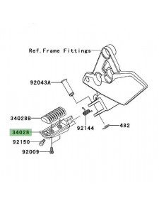 Platine repose-pieds avant gauche Kawasaki Versys 1000 (2012-2014) | Réf. 340280127