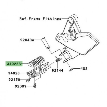 Caoutchouc repose-pieds avant Kawasaki Versys 1000 (2012-2014) | Réf. 340280133
