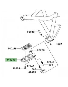 Repose-pieds arrière gauche Kawasaki Versys 1000 (2012-2014) | Réf. 340280314