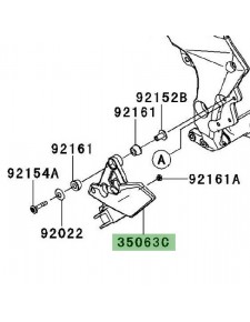 Platine repose-pieds avant Kawasaki Versys 1000 (2012-2014) | Réf. 350630843