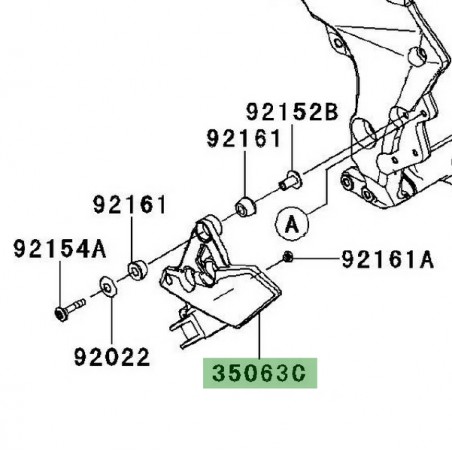 Platine repose-pieds avant Kawasaki Versys 1000 (2012-2014) | Réf. 350630843