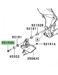 Vis (M8 x 37) pour fixation platines repose-pieds avant Kawasaki Versys 1000 (2012-2014) | Réf. 921540799