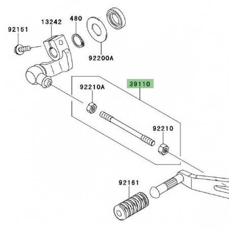 Tige de sélecteur Kawasaki Versys1000 (2012-2018) | Réf. 391100306