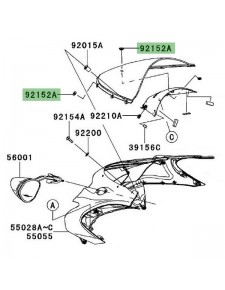 Rondelle épaulée pour bulle Kawasaki ZZR1400 (2012 et +) | Réf. 921521690