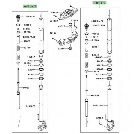 Bras de fourche complet Kawasaki Versys 1000 (2012-2014) | Moto Shop 35