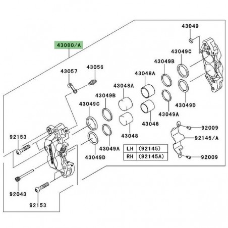 Étrier de frein avant Kawasaki Versys 1000 (2012-2018) | Moto Shop 35