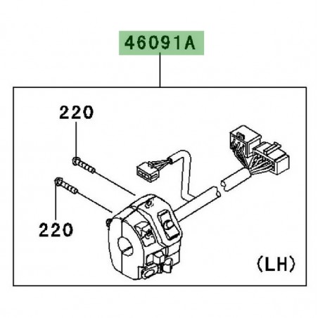 Commodo gauche Kawasaki Versys 1000 (2012-2018) | Réf. 460910253