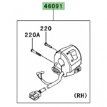 Commodo droit Kawasaki Versys 1000 (2012-2018) | Réf. 460910252