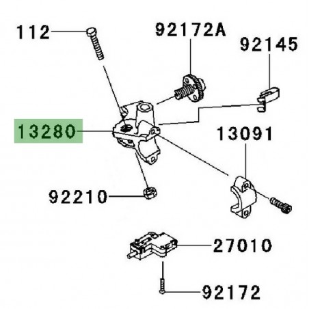 Support rétroviseur gauche Kawasaki Versys 1000 (2012-2014) | Réf. 132800017