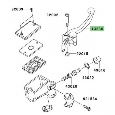 Levier de frein avant Kawasaki Versys 1000 (2012-2014) | Réf. 132361337