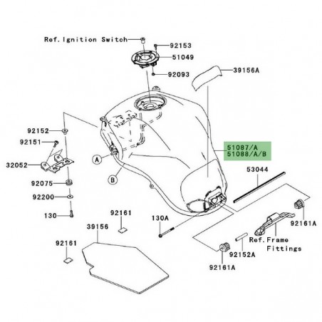 Réservoir à essence Kawasaki Versys 1000 (2012-2014) | Moto Shop 35