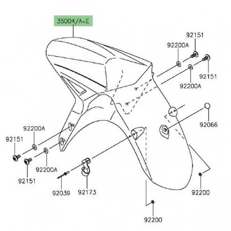 Garde-boue avant peint Kawasaki Versys 1000 (2015-2018) | Moto Shop 35