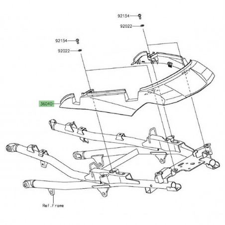 Coque arrière Kawasaki Versys 1000 (2015-2018) | Réf. 360400138